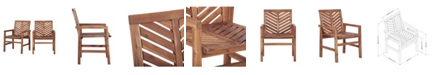 Walker Edison Patio Wood Chairs, Set Of 2